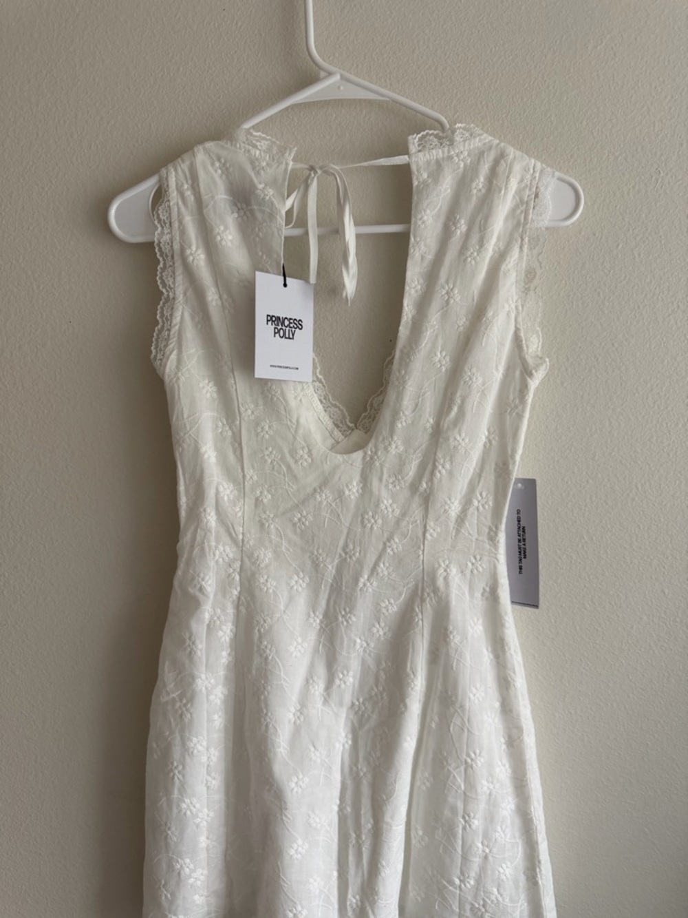 Princess Polly Gimmie Mini Dress in White - Delicate Embroidered Slip - Picture 2 of 9